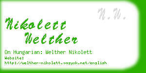 nikolett welther business card